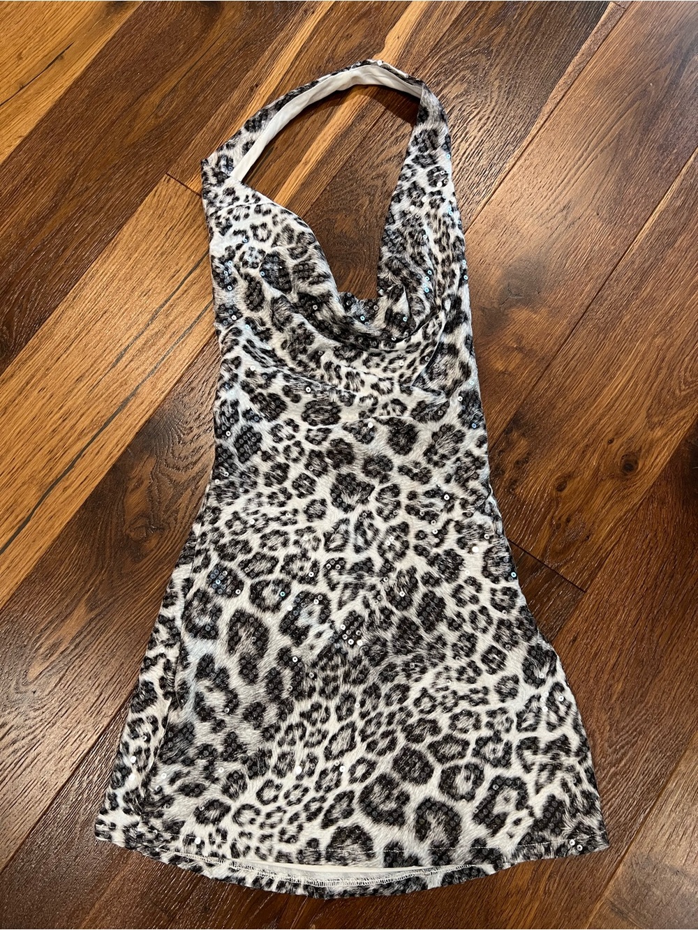 Urban Outfitters White and Black Leopard Print Cowl Neck Bandeau